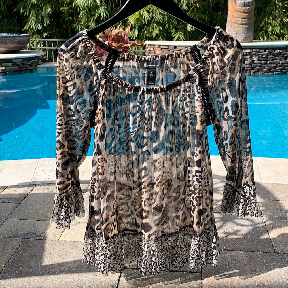 Cheetah printed INC blouse. Size s